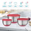 Wildone Mixing Bowls Set of 5, Stainless Steel Nesting Bowls with Lids, 3  Grater Attachments, Measurement Marks & Non-Slip Bottoms, Size 5, 3, 2,  1.5