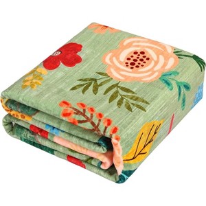 Machine Washable Floral Area Rug, Non-Slip Vintage Low-Pile Carpet for Farmhouse Living Room, Bedroom & Dining Room - 1 of 4