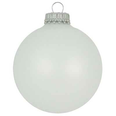 Christmas by Krebs 8ct Classic White Matte Glass Christmas Ball Ornaments 2.5" (67mm)