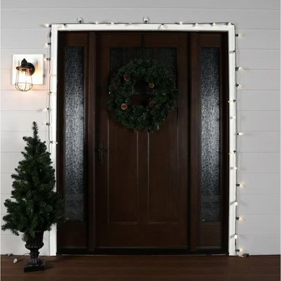Warm White Faceted C9 LED Christmas String Lights, 24.5 Feet