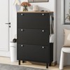TIRAMISUBEST Rustic Shoe Cabinet - 2-Door Flip-Up, Entryway Storage (47"W x 31"H) - 2 of 4