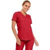 MediChic Women's V-Neck Scrub Set Straight Leg Six Pocket Cargo Scrub Pants with 4-Way Stretch Scrubs Sets - 4 of 4