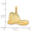 Black Bow Jewelry 14k Yellow Gold Large Fire Dept. Hat Pendant - 4 of 4