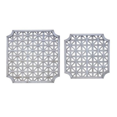 Melrose Woven Wood Square Wall Hanging (Set of 2)