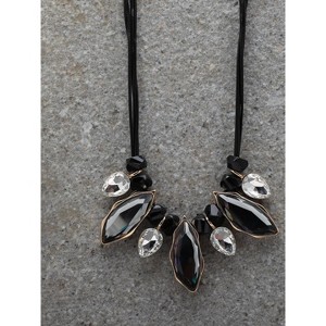 SOHI Women's Black Mirror Statement Necklace - 1 of 4