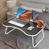 FONTOI Laptop Desk, Folding Desk, Portable Stand Desk for Bedrooms, Dormitories, for Studying & Entertainment, Black, 15.8"*10"*23.8" - 2 of 4