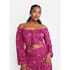 Rebdolls Women's Laina Floral Tie Front Peasant Top - 2 of 3