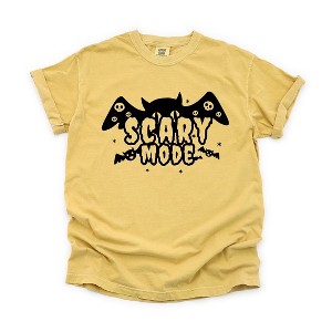 Simply Sage Market Women's Scary Mode Bat Short Sleeve Garment Dyed Tee - 1 of 4