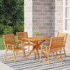 vidaXL Bistro Set Patio Table and Chairs Conversational Set Solid Acacia Wood - 33.5" Table Length 4 Items - 2 of 4