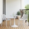 WestinTrends Playa 3-Piece Outdoor Round Metal Dining Table Set And Stackable Resin Patio Dining Side Chairs - 2 of 4