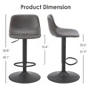 NicBex Adjustable PU Leather Bar Stools Set of 2,Swivel Counter Height Bar Stools with Footrest,Metal Base,Bar Chairs for Kitchen Island,Home Bar - 2 of 4