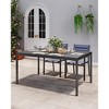 Aluminum Patio Dining Table for 4-6 Person, 58" x 36" Rectangle Outdoor Dining Table with Aluminum Tabletop and Metal Frame for Garden Lawn, Black - 3 of 4