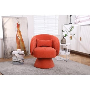 Swivel Accent Chair Armchair, Round Barrel Chair in Fabric for Living Room Bedroom - 1 of 4