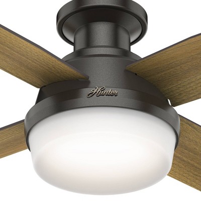 Noble Bronze 44" Dempsey Low Profile Ceiling Fan with LED Light and Remote
