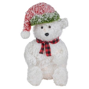 Northlight Lighted Snowy Polar Bear Outdoor Christmas Decoration - 21" - Warm White - 1 of 4