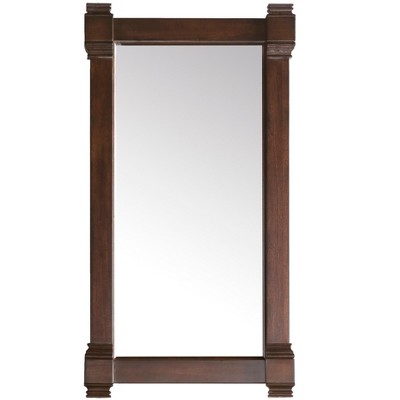 Burnished Mahogany Rectangular Wood Framed Vanity Mirror