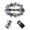 Unique Bargains Hollow Flower French Barrette Hair Clips Black Blue Pink 1 Pc - 3 of 4