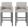 30.5 Inch Counter Stool Bar Stool, Kitchen Chairs With Armrests,Home Bar Stool With Fabric Upholstered Rubberwood Legs-Cuddlewood - 2 of 4