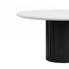 54" Jaramillo Dining Table Engineering Marble Top Black Finish - Acme Furniture: Elegant Rectangular Kitchen Table, Metal Pedestal Base - image 2 of 4