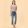 Allegra K Women's Peter Pan Collar Ruffled Bubble Short Sleeve Floral Blouses - 2 of 4