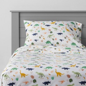 Dinosaur Microfiber Kids' Sheet Set - Pillowfort™ - 1 of 4