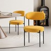 WestinTrends Alexandria Mid-Century Modern Upholstered Faux Shearling Round Dining Chairs - 2 of 4