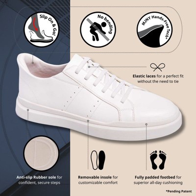 Marc Joseph New York | Mens Hands Free Slip On Technology Fort Ave Fashion Sneaker - White Vegan Napa Leather, 10.5W — фото 2