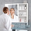 Modern 32x28 Inches Bathroom Cabinet with Mirror LED Lights and Multi-Level Storage Locker with Towel Rail - 4 of 4