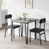 Dining Table for 2, Small Square kitchen Dinner Table Set for 2,Space Saving Wood Modern Dinette With Upholstered,3 Piece - 4 of 4