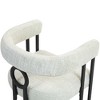SEYNAR Modern Contemporary Chenile Fabric Upolstered Ring Open Back Dining Chair Set of 2,Beige,23.62''W*20.08''D*28.35''H - 4 of 4