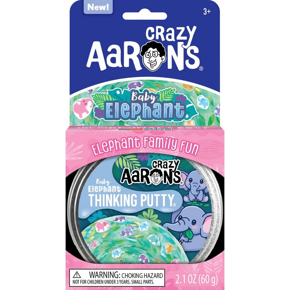 Crazy Aaron's 3.5'' Baby Elephant Thinking Putty Tin