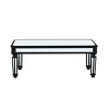 Vintage Mirrored Coffee Table with Carved Accents, Rectangular Glass Center Table for Living Room, Finish Modern Tea Table-Maison Boucle - 4 of 4