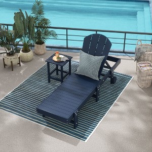 WestinTrends Malibu 2 Piece Adirondack Poly Reclining Chaise Lounge With Wheels - 1 of 4