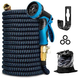 KOTTO Expandable Garden Water Hose, 10 Spray Nozzles, Anti-Rust Solid Brass Connector, Lightweight No-Kink Flexible - 1 of 4
