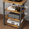 Whizmax AV Media Stand with Power Outlet, 4-Tier Media Console with Adjustable Shelf, Corner Audio Rack for Record Player, DVD, Game Console, TV Box - 4 of 4