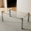 Luck Live Modern Tempered Glass Dining Table with Stainless Steel Legs, Rectangular 6-8 Seater Table for Dining Room, living room - 2 of 4