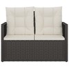 vidaXL Patio Bench with Cushions Black 41.3 in. Poly Rattan - 4 of 4