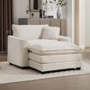 Corduroy Single Chair Sofa with Footstool and Pillow, Deep Seat Lounge Chair for Living Room, Bedroom, Club - 3 of 4