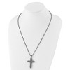 Black Bow Jewelry Gunmetal Plated Stainless Steel CZ Large Pillar Cross Necklace, 24 In - 3 of 4