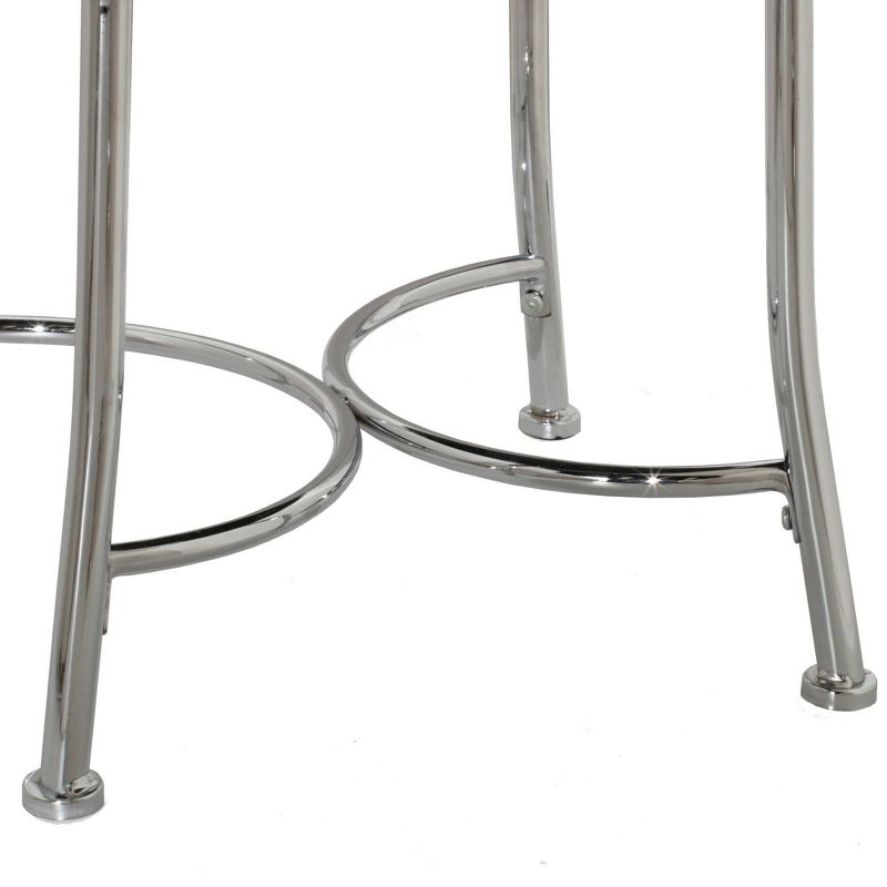 18&#34; Venice Metal Backless Vanity Stool with Faux Diamond Band Silver - Hillsdale Furniture, 6 of 9