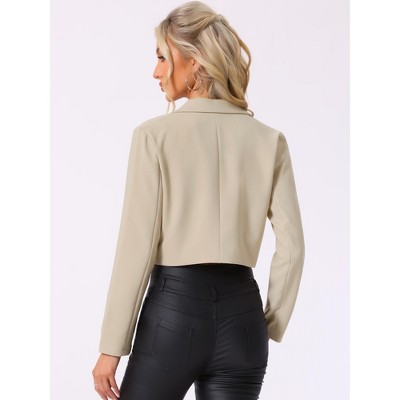 INSPIRE CHIC Women's Long Sleeve Lapel Single Button Cocktail Party Fringe Blazer Apricot Small — фото 3