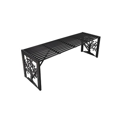 Evergreen Straight Metal Bench Tree of Life