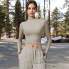 Anna-Kaci Active Women's Long Sleeve Mock Neck Cropped Activewear Top - 2 of 4