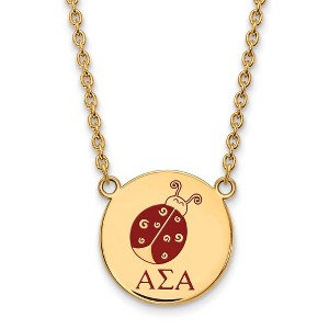 Black Bow Jewelry 14k Yellow Gold Plated Sterling Silver Alpha Sigma Alpha Greek Life Necklace 18 Inch - 1 of 4