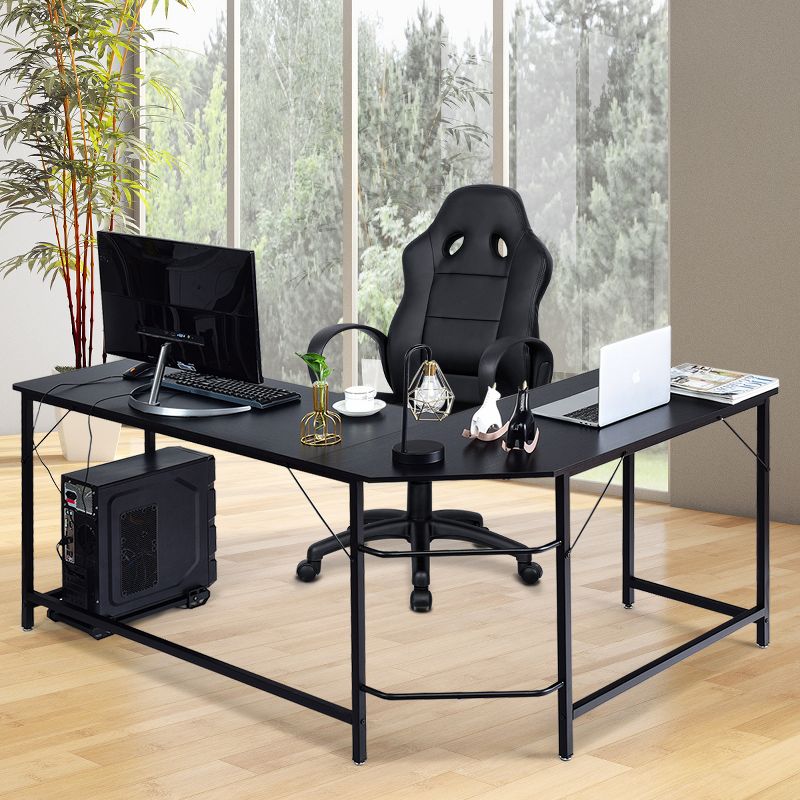 Costway L-Shaped Computer Desk Corner Workstation Study Gaming Table Home Office, 4 of 12