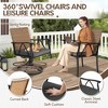 HOMEFUN 7 Piece Patio Dining Set ,Outdoor Wicker Furniture Set with 2 Cushions Swivel Rocker Chairs,4 Cushions chairs,Gray - 3 of 4
