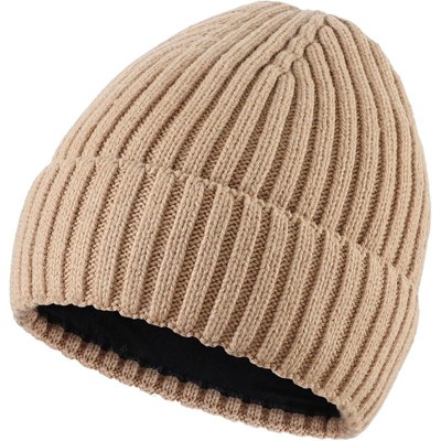 ZUPPAD Adult General Sizing Fleece Lined Cuffed Beanie Hat for Men Women Knitted Winter Wool Beanies Skull Cap Warm Watch Hats 1 Pack