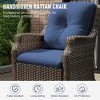 YARDSIGHT 2-Piece Outdoor Wicker Swivel Glider Chair Set with Red Cushions and Glass Table for Patio or Garden - 4 of 4