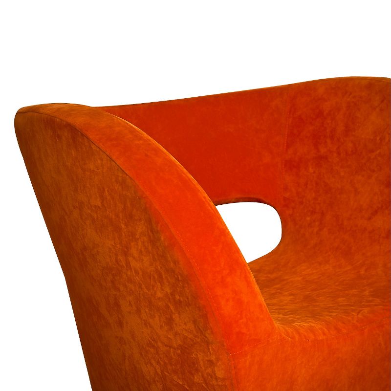 Modern Orange Microfiber Accent Chair - Orange - Christopher Knight Home, 3 of 6