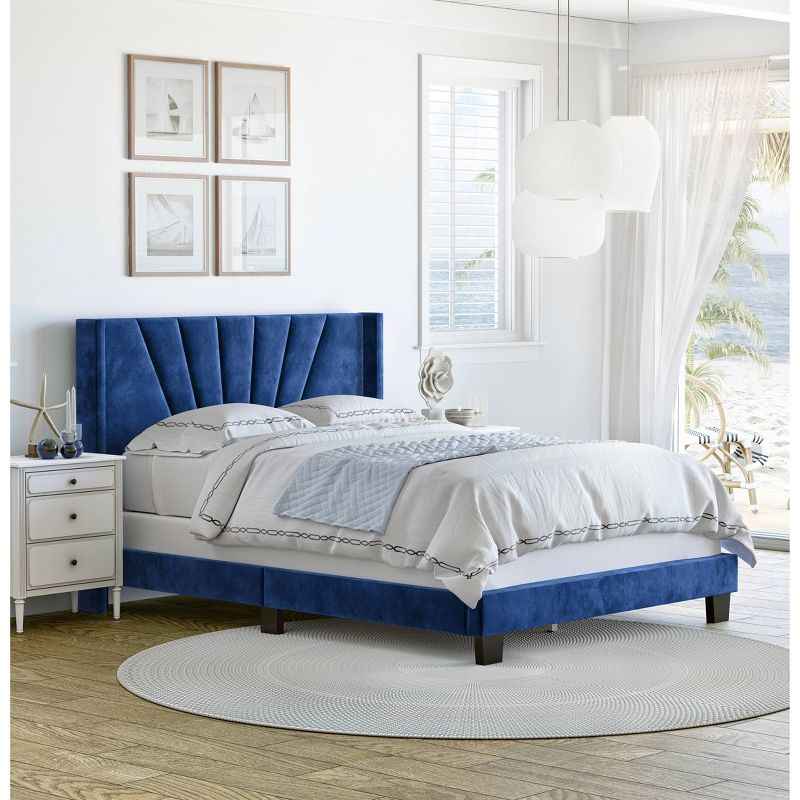  Ariana Velvet Upholstered Platform Bed Frame - Eco Dream, 5 of 9